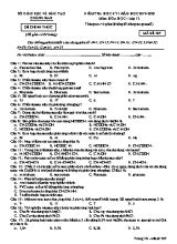 Đề kiểm tra học kỳ I môn Hóa học Lớp 12 - Mã đề 307 - Năm học 2019-2020 - Sở giáo dục và đào tạo Quảng Nam